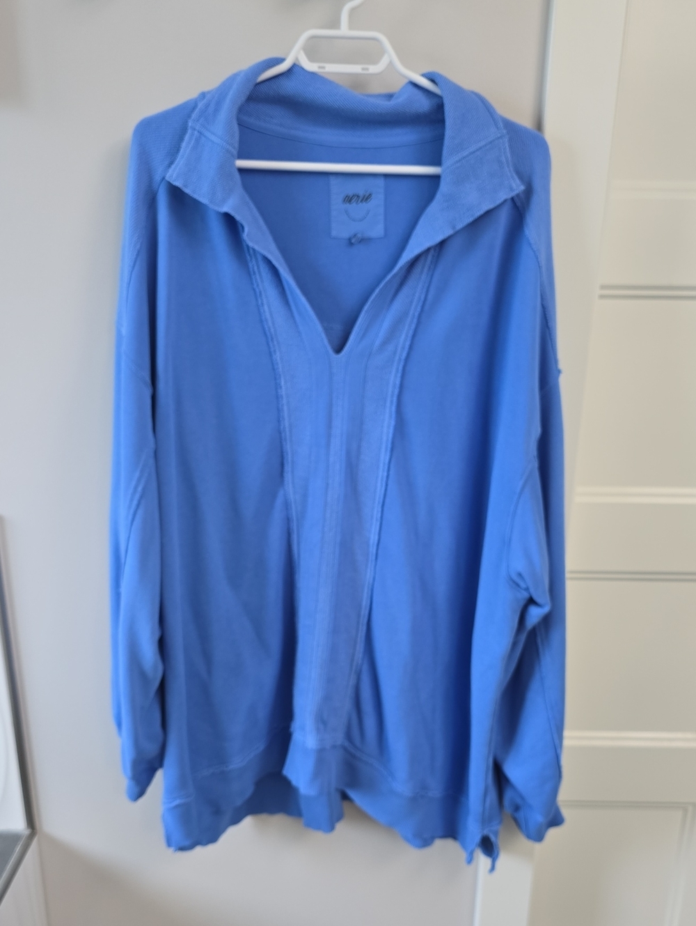 aerie Sky Blue V-Neck Oversized Pullover Sweater